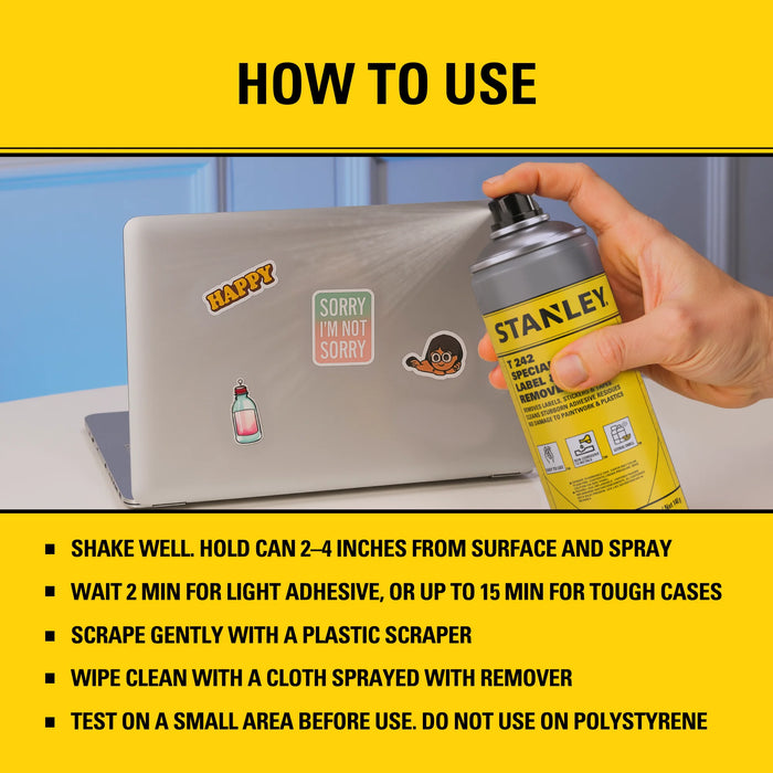 Stanley T242 Special Care Label & Sticker Remover - Adhesive Remover, 5 oz