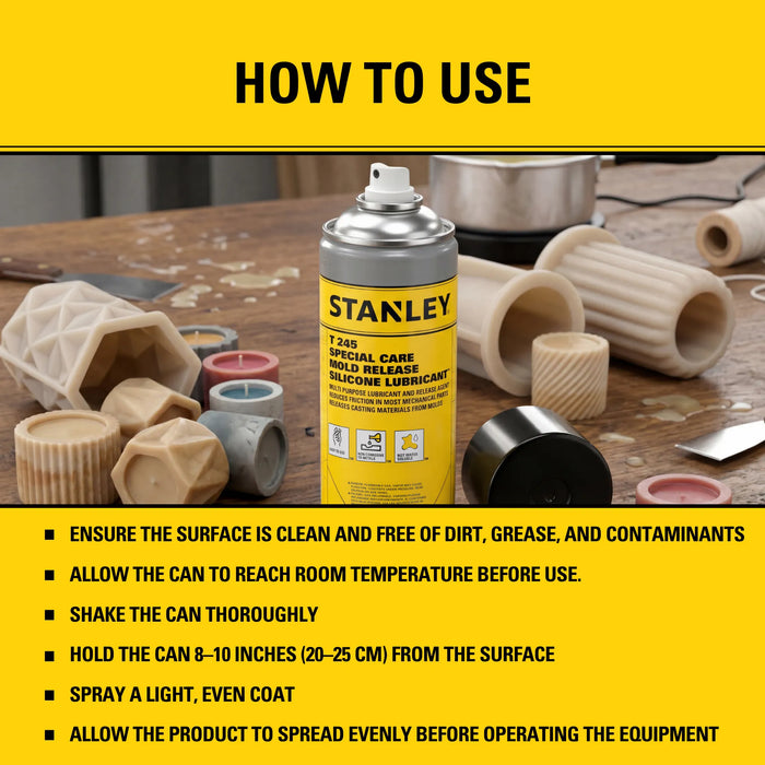 Stanley T245 Special Care Mold Release Silicone Lubricant Spray, 8.5 oz