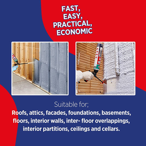 Akfix Thermcoat Thermal & Acoustic Insulation Spray Foam - Features 1