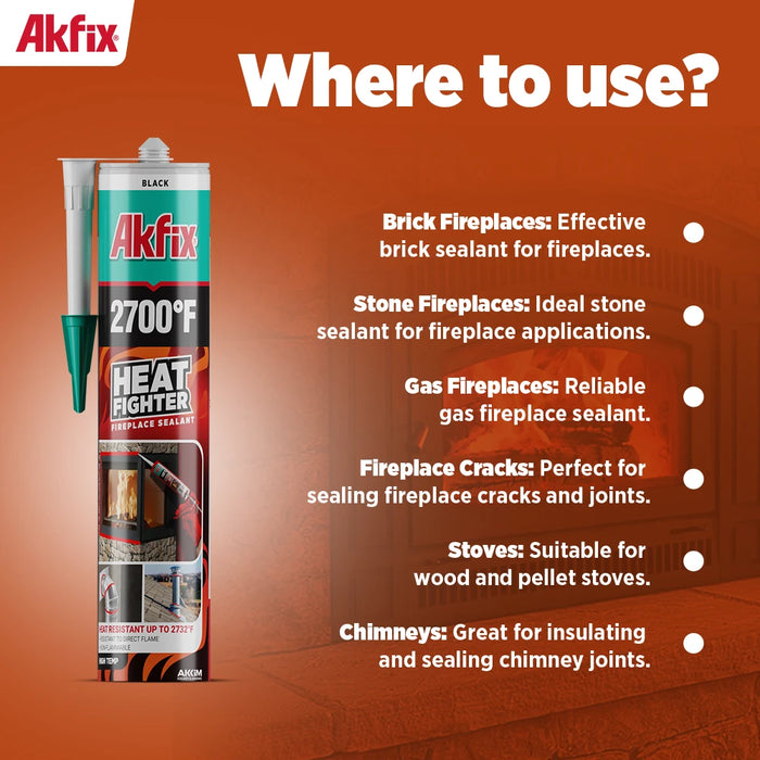 Akfix 2700 Heat Fighter - High Temp Fireplace Sealant